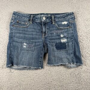 American Eagle Shorts Women's Size 31 Blue Cutoff Denim Summer Beach Casual Y2K